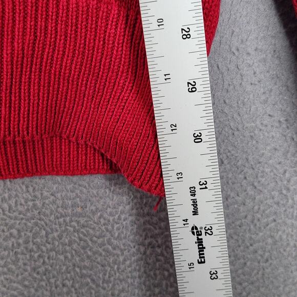 Vintage Lands End Sweater Mens Large Tall Red Drifter V Neck Knit Made USA 90s - Picture 4 of 11